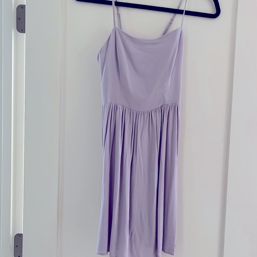 Lavender short dress with cross-cross ribbon on the back. Forever 21, size 2.